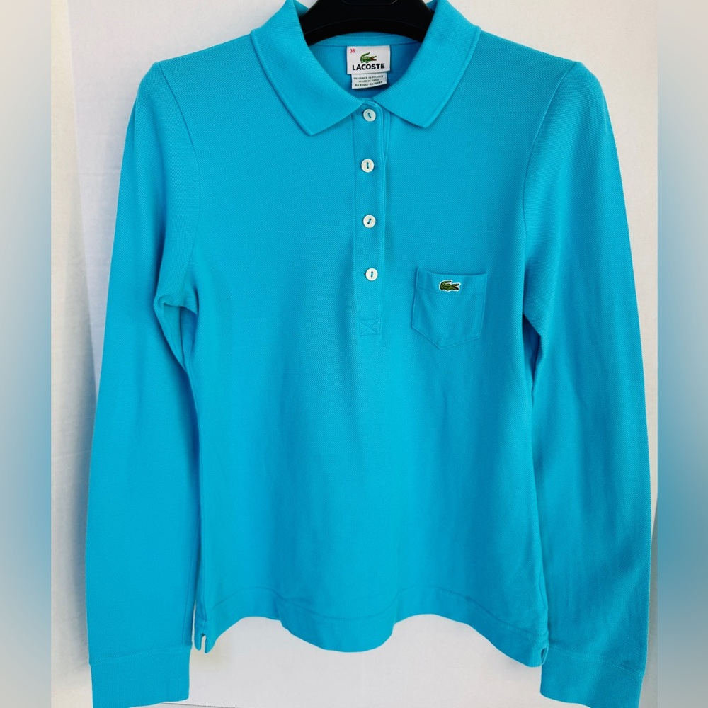 Lacoste Women’s Turquoise Polo Shirt - long sleeved